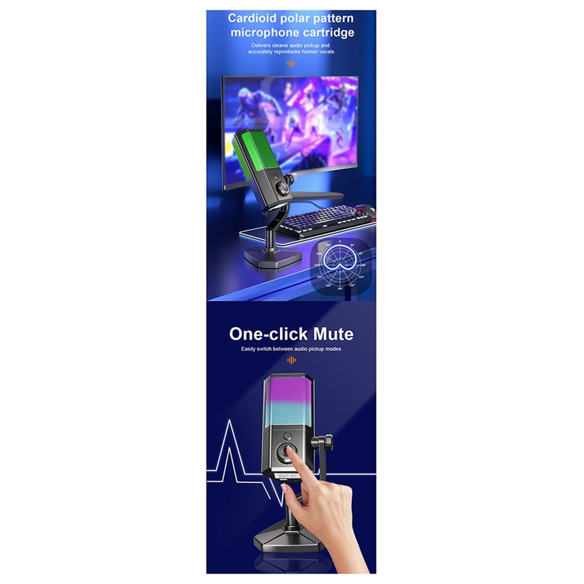 Gaming Accessories To Buy - RGB-Mikrofon für Gaming, E-Sport, Streaming, USB,