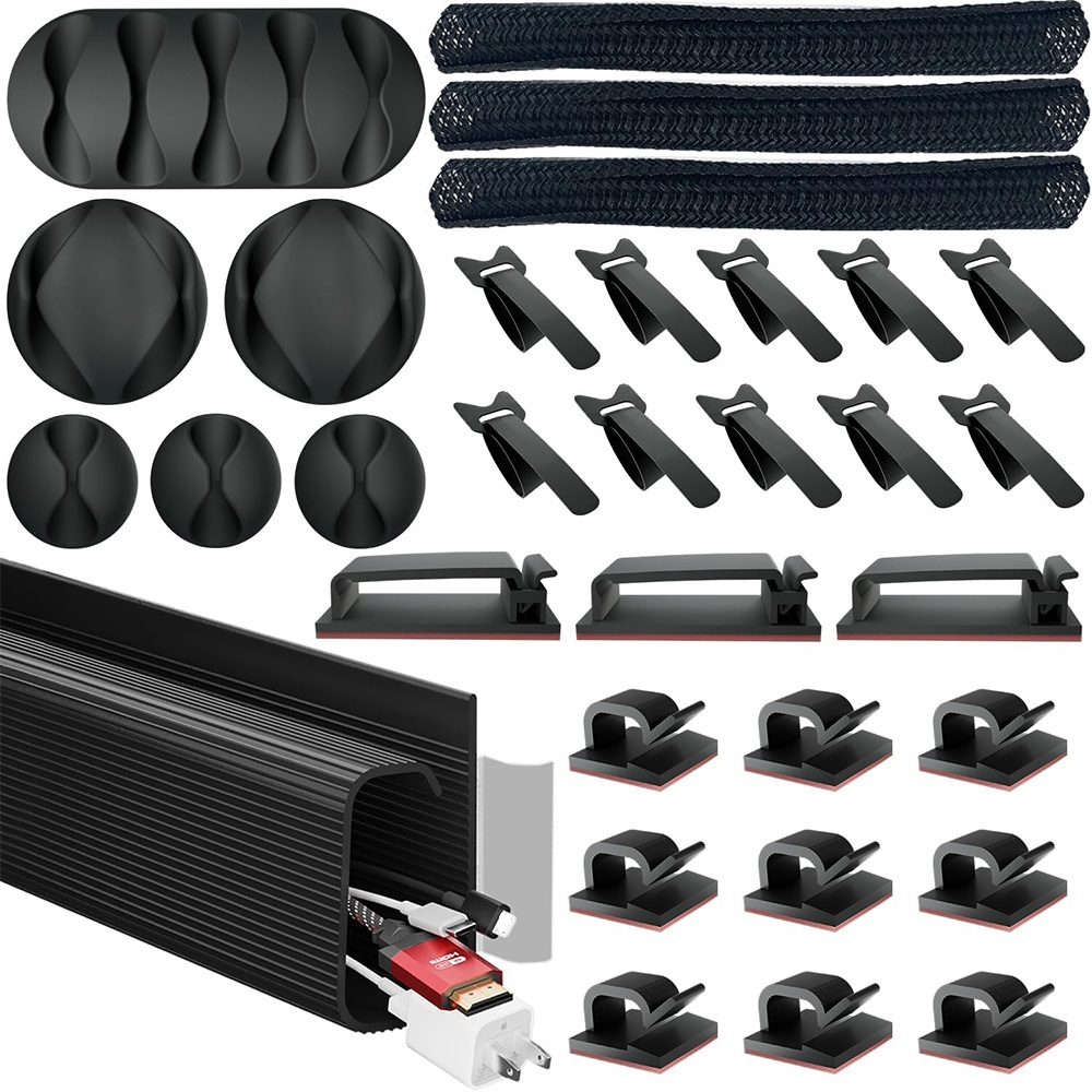 Sleeved Cable Kit - 32Pcs Schreibtisch Unter Kabel Management Kit