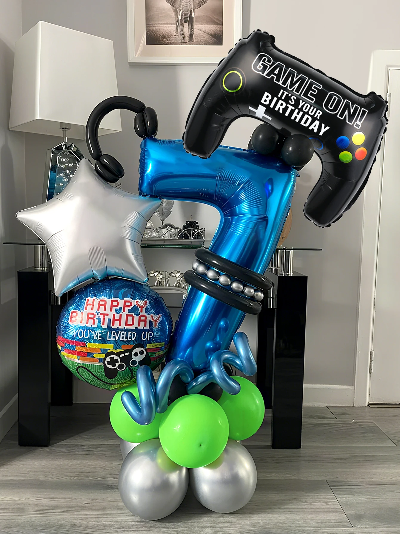 Gaming Accessories Boys - 32-teiliges Spielthemen-Geburtstags-Zahlenballon-Set Gamer-Ballons für Game-On-Party Jungen-Geburtstagsfeier-Dekorationen