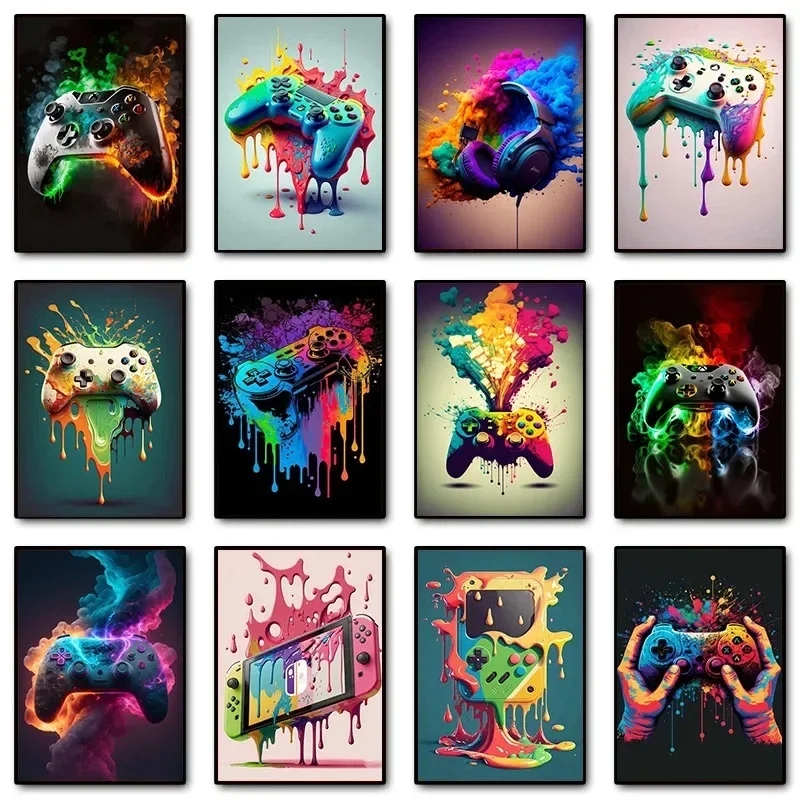 Farbenfrohe Pop-Art Gamer-Cont – Gaming Accessories Decor Bewertung und Preis