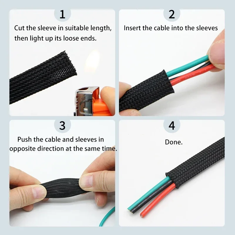 1 ~ 50 m gelbe PET-Geflechthül – Cable Sleeve Braided Bewertung und Preis